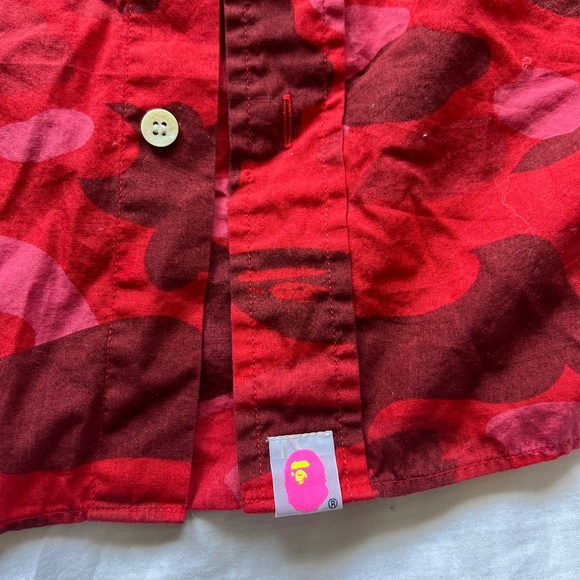 Bape red camo bd shirt XS woman's - Picture 2 of 6
